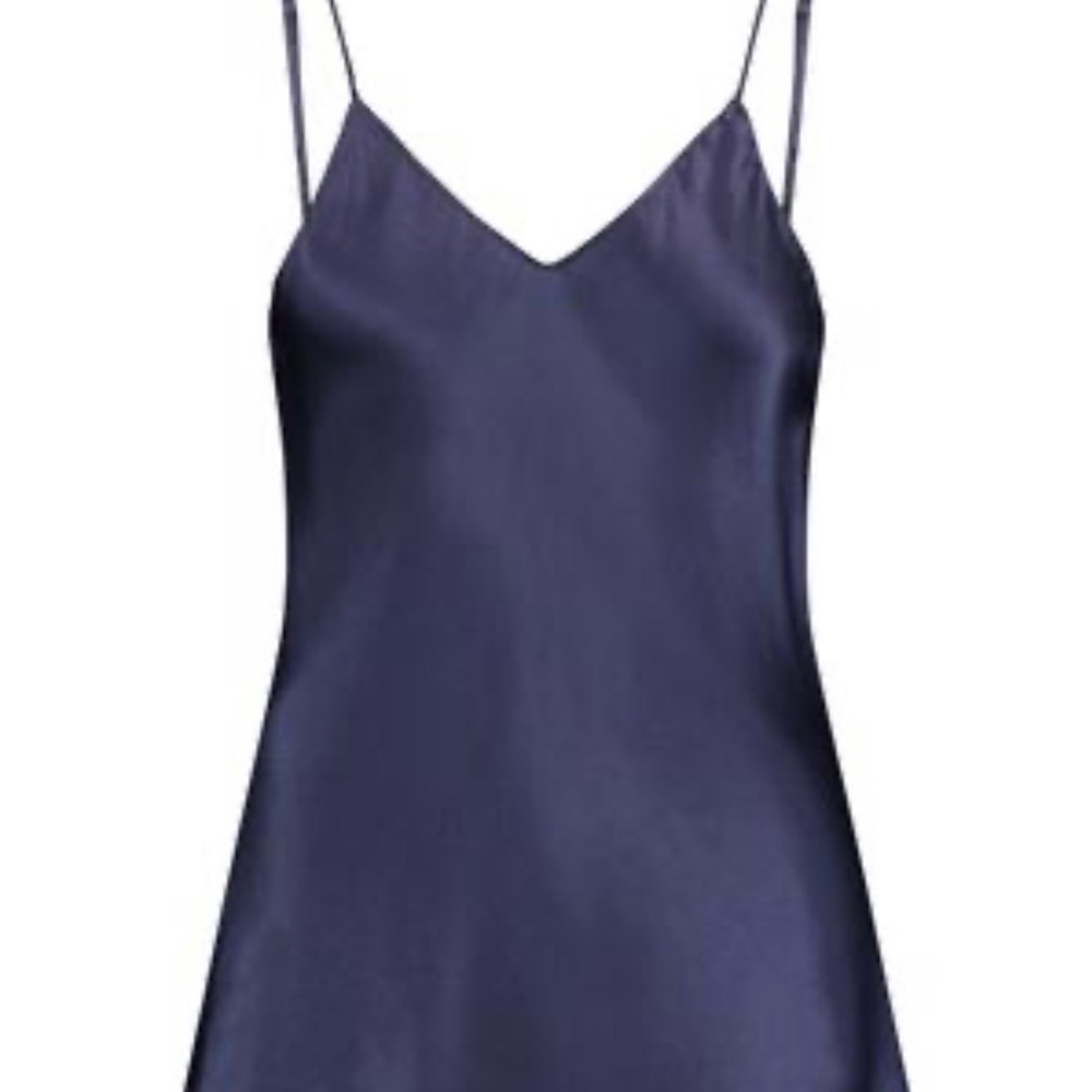 🚫Sold🚫 Misha Nonoo Navy Silk Cami Tank Top Minimalist Lingerie Style Y2K 90s